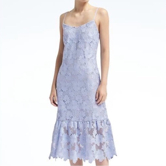Banana Republic lilac embroidered lace dress - Picture 4 of 6